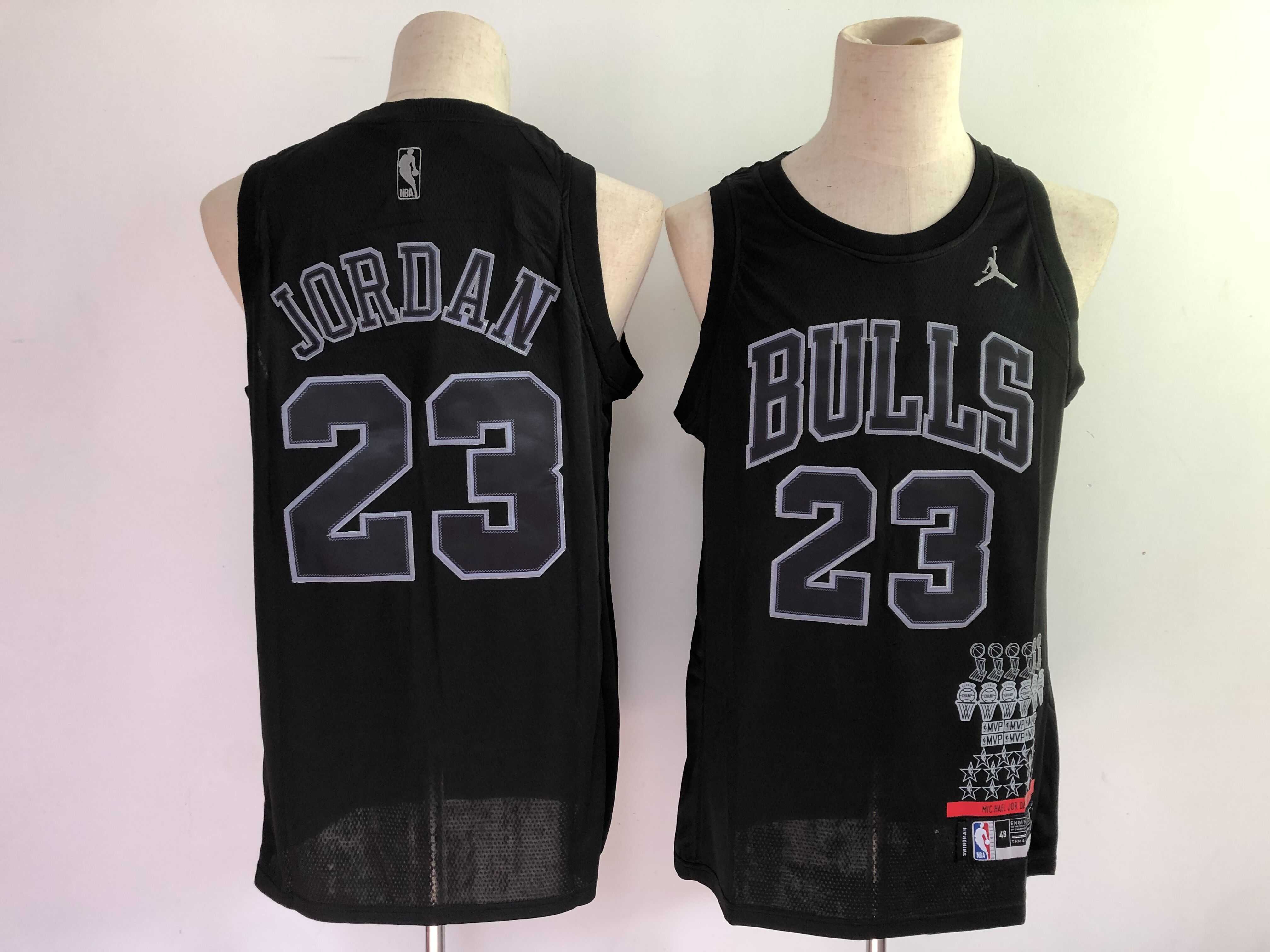 Men Chicago Bulls 23 Jordan Black 2021 Mvp NBA Jersey